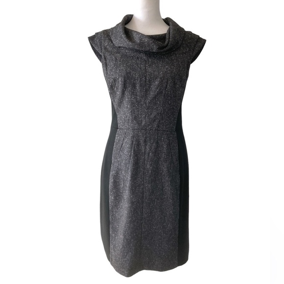 Saks Fifth Avenue BLACK Label 6 black gray bodycon dress - Picture 1 of 14